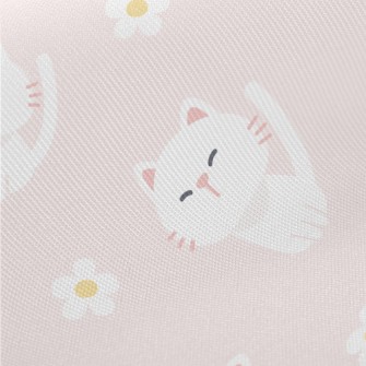 White Cute Cat Twill
