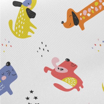 Colorful Dogs Twill