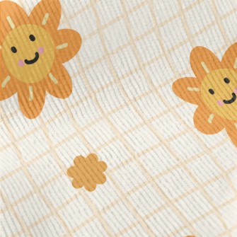 Orange Flower Lattice Standard Corduroy