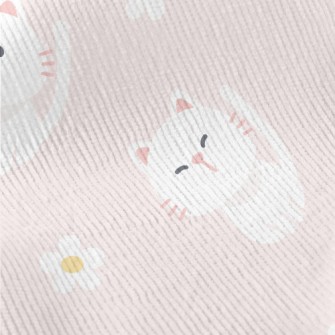 White Cute Cat Standard Corduroy