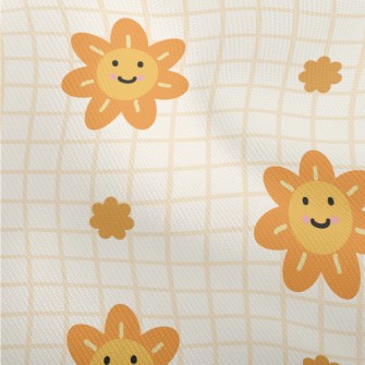 Orange Flower Lattice Dobby