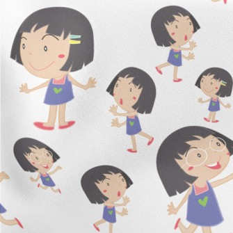 Cartoon Style Girl Stretch Ponte