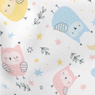 Cute Owl In Three Primary Colo Stretch Ponte