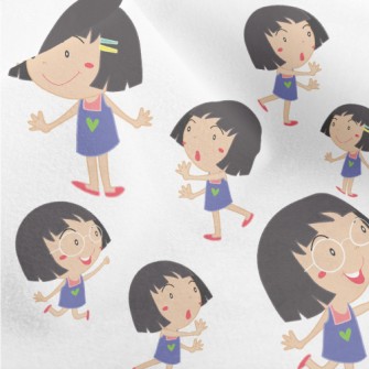 Cartoon Style Girl Micro Fleece