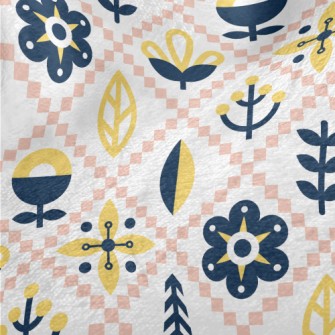 Simple Floral Rhombus Minky