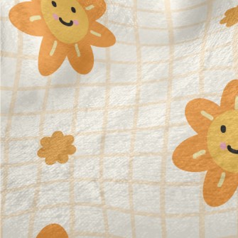 Orange Flower Lattice Minky