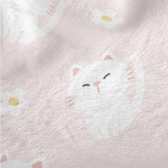 White Cute Cat Minky