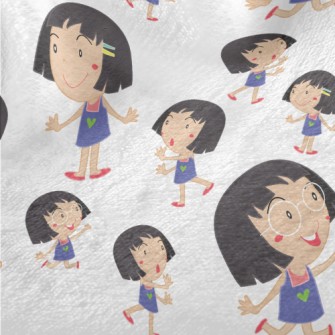 Cartoon Style Girl Minky