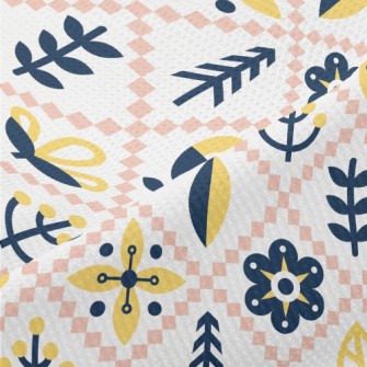 Simple Floral Rhombus Piqué