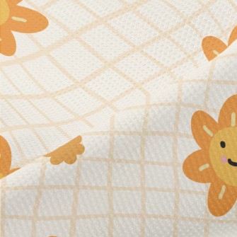 Orange Flower Lattice Piqué