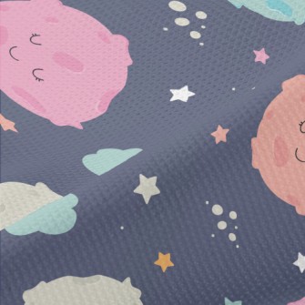 Planets And Starry Sky Of Diff Piqué