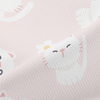 White Cute Cat Piqué