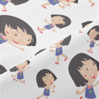 Cartoon Style Girl Piqué