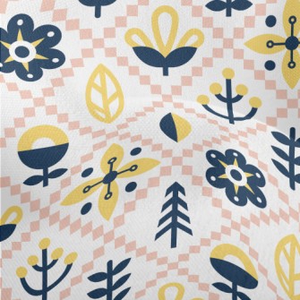 Simple Floral Rhombus Lightweight Performance Linen