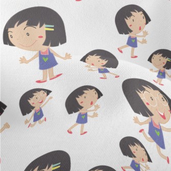 Cartoon Style Girl Lightweight Performance Linen