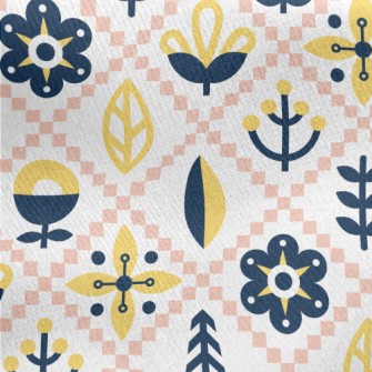 Simple Floral Rhombus Jersey Backed Fleece
