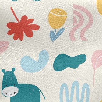 Monotonous And Fresh Leaf Line Jersey Backed Fleece
