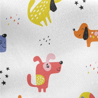 Colorful Dogs Jersey Backed Fleece