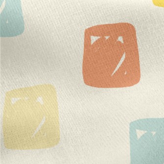 Brightly Colored Square Graphi Jersey Backed Fleece