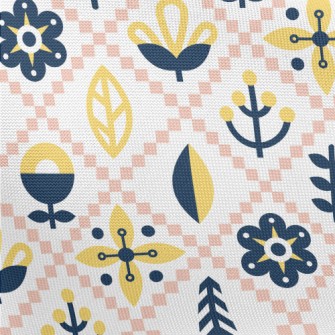 Simple Floral Rhombus Pongee