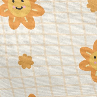 Orange Flower Lattice Pongee