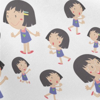 Cartoon Style Girl Pongee