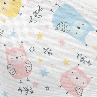 Cute Owl In Three Primary Colo Pongee
