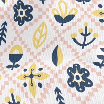 Simple Floral Rhombus Stretch Jersey