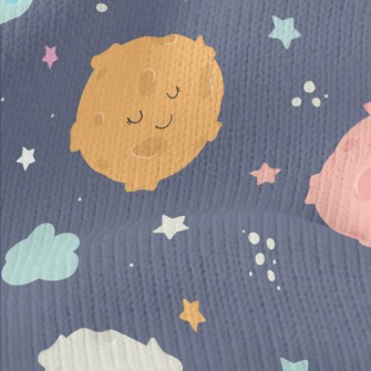 Planets And Starry Sky Of Diff Stretch Jersey
