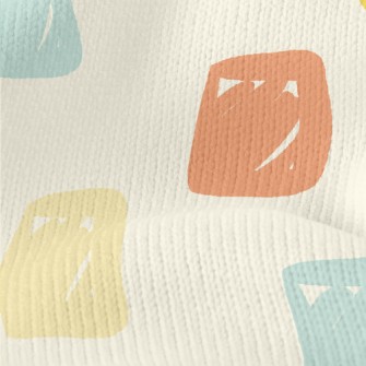 Brightly Colored Square Graphi Stretch Jersey