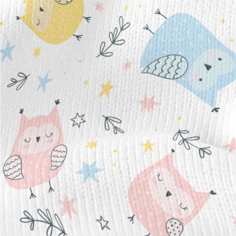 Cute Owl In Three Primary Colo Stretch Jersey