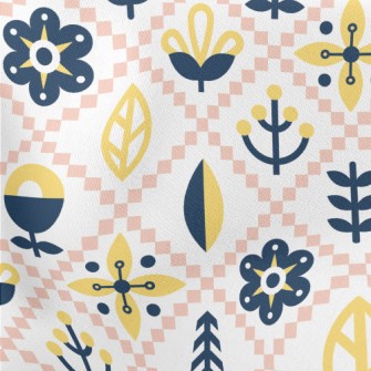 Simple Floral Rhombus Lightweight Cotton Poplin