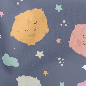 Planets And Starry Sky Of Diff Lightweight Cotton Poplin