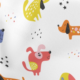 Colorful Dogs Lightweight Cotton Poplin