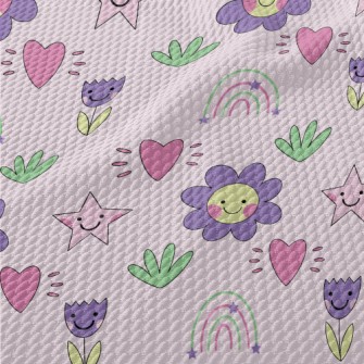 Simple Shape Of Flowers And Pl Birdseye Piqué