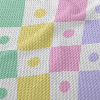 Brightly Colored Polka Dots Birdseye Piqué