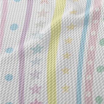 Pastel Colored Stripes And Sta Birdseye Piqué