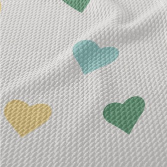 Colorful Love Heart Birdseye Piqué