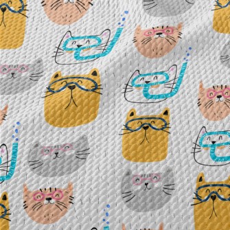 Cat With Diving Goggles Birdseye Piqué