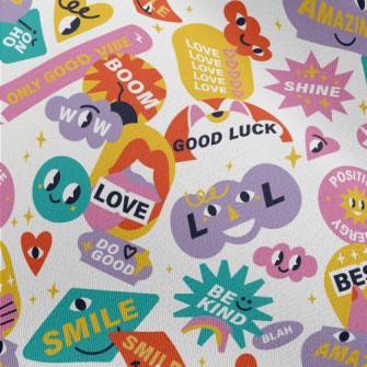 Colorful Text Patterns Chiffon