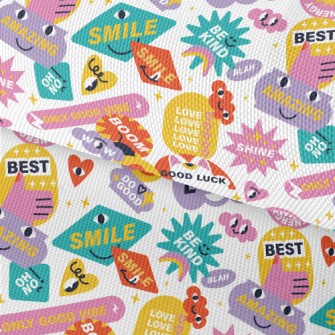 Colorful Text Patterns Waterproof Oxford