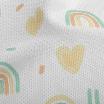 Hand-painted Rainbow Heart Pat Athletic Mesh Flat Back