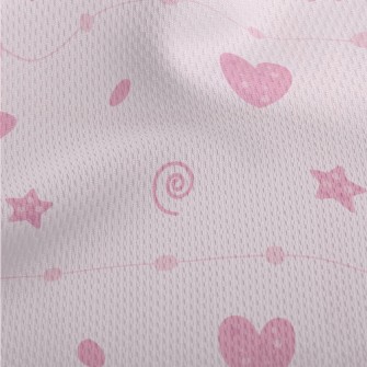 Pink Hearts And Stars Athletic Mesh Flat Back
