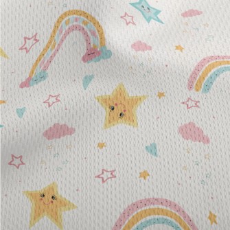 Colorful Stars And Rainbow Athletic Mesh Flat Back