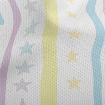 Pastel Colored Stripes And Sta Athletic Mesh Flat Back