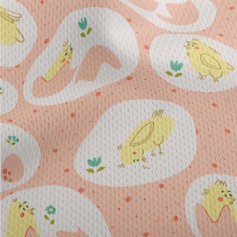 Chick Jumping Out Of Egg Athletic Mesh Flat Back