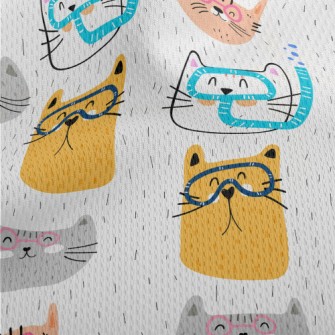 Cat With Diving Goggles Athletic Mesh Flat Back