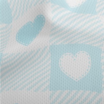 Light Blue Tailor Love Heart P Athletic Mesh Flat Back