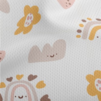 Simple Cute Smiling Clouds And Athletic Mesh Flat Back