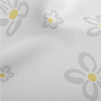 Simple Gray Small Flowers Athletic Mesh Flat Back